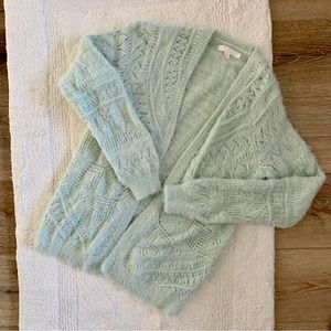 Soft fuzzy open cardigan
